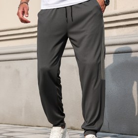 Resim Erkek Hafif Nefes Alabilen Spor Pantolonları - Yan Askılı Elastik Bel, Kabartmalı Manşetler ve Bağcıklı, Rahat Kesikli Pantolonlar Yaz Sporları ve Günlük Giyim için, Spor Giyim, Yan Askılı Pantolonlar, Rahat Pantolonlar, Aktif Yaşam 