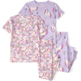 Resim Carter's Yazlık Kız Bebek Pijama Takımı 4'lü Set Mor - Mor / 24 Ay 