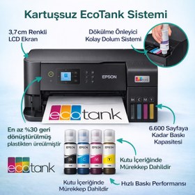 Resim Epson L3560 Meaf Yazıcı - Tarayıcı - Fotokopi Renkli Mürekkep Tanklı Yazıcı Wi-Fi Ekranlı 