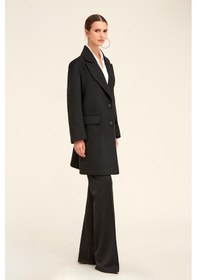 Resim Hatemoğlu Saykı Woman Siyah Regular Fit Ceket Yaka Kaşe Oversize Manto 2956632 Siyah 
