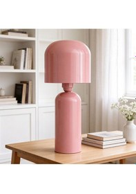 Resim Penta Toz Pembe Gövde Toz Pembe Başlık Dekoratif Abajur 