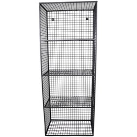 Resim Wess Dizayn Metal Duvar Rafı 4 Gözlü Kitaplık Grid Kafes Tel Model Wd-61 