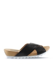 Resim Bueno Shoes Siyah Deri Kadın Düz Terlik 01ws0502 