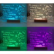 Resim Akrilik Masaüstü Not Beyaz Not Defteri Silgi Tahtası Led Işıklı Masa Üstü Çok Renkli 