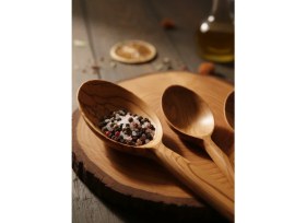 Resim El Yapımı %100 Doğal Zeytin Ağacı Mutfak Seti / 3'lü Set / Kaşık Spatula Servis Karıştırma Seti / Ahşap Kaşık Seti / Çizmez Hijyenik 