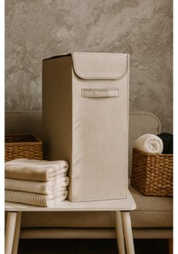 Resim Keçe Çamaşır Sepeti Kapaklı Dikdörtgen Kirli Sepeti Katlanabilir Ve Dayanıklı Çamaşır Düzenleyici Siyah 