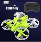 Resim Mini Rc Drone 4ch 6 Eksenli Başsız Mod Helikopter 360 Derece Çevirme Uzaktan Green 1 Battery 1704v 