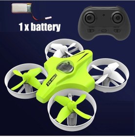 Resim Mini Rc Drone 4ch 6 Eksenli Başsız Mod Helikopter 360 Derece Çevirme Uzaktan Green 1 Battery 1704v 