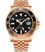 Resim Stührling 3968.5 GMT 42mm Isviçre Üretimi Erkek Kol Saati 