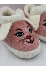 Resim Butik Şeker Pembesi İçi Polarlı Kedi Figürlü Çocuk/Bebek Pandufu 