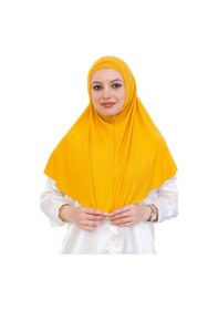 Resim Modish Group Hazır Türban & Başörtü Viskon Bone Setli Rahat Tesettür Şal İslami Giyim - Krem Sarı 
