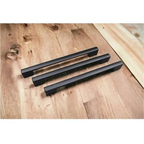 Resim Köprü Mutfak Kulbu Çekmece Dolap Kulpu Metal Kulp Mobilya Dolabı Kulpları 96-128 mm Siyah(6 Adet) 
