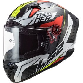 Resim Ls2 Thunder Karbon Chase Kapalı Kask Beyaz-kırmızı 