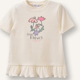 Resim Defacto Bisiklet Yaka Floral Fitilli Kaşkorse Uzun Kollu Tişört Kız Bebek H3000a526smwt47 Beyaz-wt47 