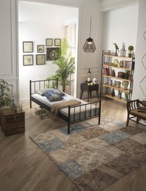 Resim Unimet Falez Tek Kişilik Ferforje Metal Karyola-siyah (AHŞAP LATALI) 