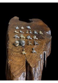 Resim 316 L Cerrahi Çelik Dudak Piercing Kıkırdak Helix Tragus Conch Piercingi Zirkon Taşlı Haç Piercing Gümüş 