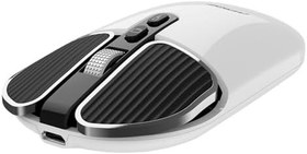 Resim Everest SM-620 2in1 Bluetooth+2,4Ghz Şarjlı Metalik Süper Sessiz Mobil-TV-PC Destekli Kablosuz Mouse (BEYAZ) 