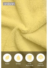 Resim %100 Pamuk 4'lü Mavi Ve Sarı Greek Havlu Seti - 2 Adet El Havlusu Ve 2 Adet Banyo Havlusu Mavi 