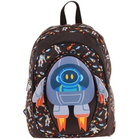 Resim Kaukko Kids Üç Gözlü Erkek Çocuk Okul Sırt Çantası 3d Roket Detaylı - L5264 Siyah 