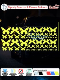 Resim Onur Reklam Holografik Kelebek Sticker Seti – Suya Dayanıklı 62’li Dekoratif Etiket 