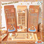 Resim Sevimli Kapibara Geldi, 8'li Kalem Seti, Günlük Yazı/Çizim İçin Temel Araçlar - Ofis Sahnesine Uygun, El Yapımı Yaratıcılık, Instagram Hediyeleri 