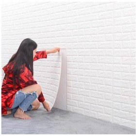 Resim Renkli Duvarlar 70x77 Cm 8,mm Nw01 Kendinden Yapışkanlı Sünger Beyaz Tuğla Duvar Paneli 1 Adet 
