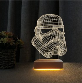 Resim Vipyol 3d Dekoratif Masa Lambası Çocuk Odası Starwars Askeri Gece Lambası 