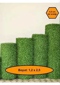 Resim 1.2x2.5 Metre Çim Çit. Bahçe Çiti. Dekoratif Telli Çit. Yapay Çim Çit 