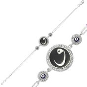Resim Silver Evil Eye Vav Women's Bracelet 