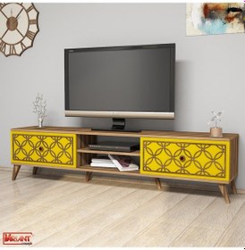 Resim Variant Class Tv Ünitesi - Ceviz / Sarı 