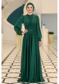 Resim Raika Moda Şık Tasarım Tül Kübra Abiye Zümrüt 