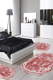 Resim Alanur Home Eko Yıldız Djt Yıkanabilir Kaymaz Taban 3 Lü Yatak Odası Takımı 203 Figürlü Kırmızı 