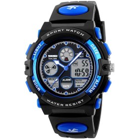Resim Tenfowee Skmeı 1163 Çocuk Spor Saati, 5atm Su Geçirmez, Led Işık, Alarma, Tarih Gösterici, Dayanıklı Pu Kordonlu Mavi Çocuk Kol Saati Şeffaf 