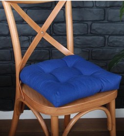 Resim Altınpamuk Altınpamuk Lüx Pofidik Lacivert Sandalye Minderi Özel Dikişli Bağ 
