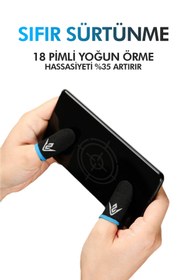 Resim ZOİNCO E-spor Parmak Eldivenleri - Pubg Oyun Eldiveni Ter Geçirmez 1 Çift - 2 Parmaklık 
