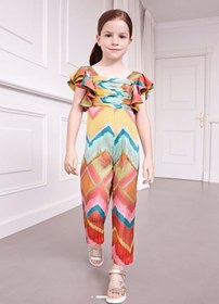 Resim Abel&lula kız çocuk Cotton Baskılı Saten Tulum 5267 - KARIŞIK / 4 yaş 