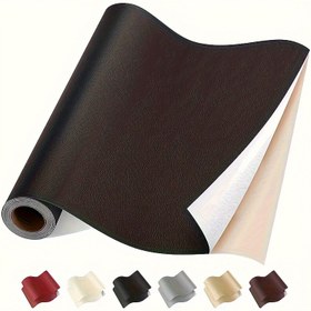 Resim 1 adet Suni Deri Tamir Yaması 30.0*137.01cm Kendinden yapışkanlı Suni Deri Yama Koltuk Tamir Yaması Araba Motosiklet Yenileme Başlık Yumuşak Çanta Tamir 