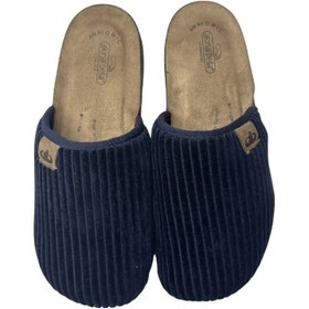 Resim Kışlık Unisex Ev Terliği Lacivert 