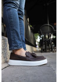 Resim Roof Atelier Erkek Kahve Püskül Detaylı Loafer Ayakkabı - 127 - Cbt Loafer-x Kahve 
