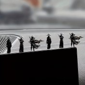 Resim 1 Set of 6 Çinli Savaş Sanatı Figür Heykelleri, Jianghu Eski Tarz Araba Gösterge Paneli Dekorasyonu, Jianghu Dostluk Şövalyesi Geleneksel Savaş Sanatı Savaşçısı Araba Dekorasyonu 