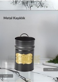 Resim Metal Kaşıklık Çatallık Bıçaklık Tezgah Üstü Servis Standı Düzenleyici Siyah 11x11x16 Siyah 