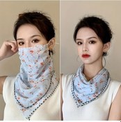 Resim Zhanglei001 Blue Flower Desenli 2 Adet Kadın Yaz Boho Yüz Maskesi Nefes Alabilir Rüzgar Toz Geçirmez Mavi Çiçek 