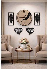 Resim Duvar Saati Kişiye Özel Şık Modern Ve Konbinli No 10010 Çok Renkli 