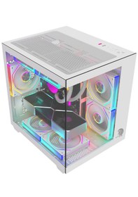 Resim Gameline Hıper V3 5x Rgb Fanlı Usb 3.0 Gaming Bilgisayar Kasası Beyaz 