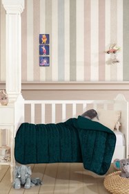 Resim Elart Velvet Bebek Yorgan (150x100 cm) Zümrüt Yeşili - Zümrüt Yeşili 
