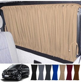 Resim Pandami Mercedes Vito W447 5 Cam 2014+ Uyumlu Krem Raylı Oto Perde Takımı 