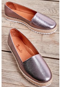 Resim Kurşun Hakiki Deri Kadın Espadril K01802021803 Antrasit 