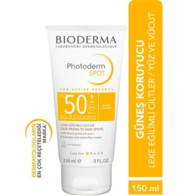 Resim Bioderma Photoderm Spot 50+ Faktör Leke Karşıtı Lekeli Ciltler İçin Renksiz Güneş Koruyucu Krem 150 ml 