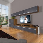 Resim Decoraktiv Ekoflex 8 Mdf Tv Ünitesi Tv Sehpası - Ceviz - Antrasit 