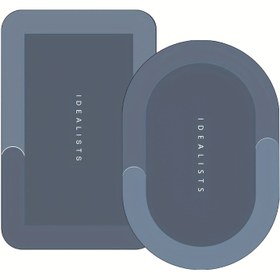 Resim Hızlı Kuruyan İki Parçalı Banyo Paspas Seti - Kaymaz, Emici, Yumuşak Zemin Matları için Banyolar, Duşlar, Çamaşır Odaları, Yatak Odaları, Oturma Odaları, Kapı Girişleri, Mutfaklar, Kapı Önü Paspasları, İç Mekan Zemin Matları 